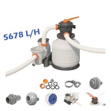 Pompa Con Filtro a Sabbia 5678 L/H Pulizia Piscina Fuoriterra BESTWAY 58497
