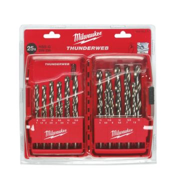 Cassetta Punte MILWAUKEE Thunderweb HSS-G 25 PZ