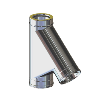 Raccordo a TEE 135° Coibentato Canna Fumaria Doppia Parete Acciaio Inox
