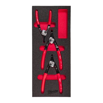 Set Pinze MILWAUKEE Per Anelli Elastici Kit 3 Pezzi In Modulo Morbido