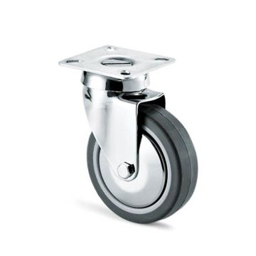 RUOTA SC220C DA 080 GRIGIO CROMATO C/PIASTRA PARF.