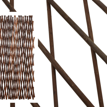 Recinzione a Traliccio In Salice Naturale 90x180 Cm Per Giardino