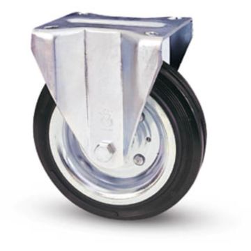 Ruota AVO 80A da 125 con Supporto Medio Fisso Gomma