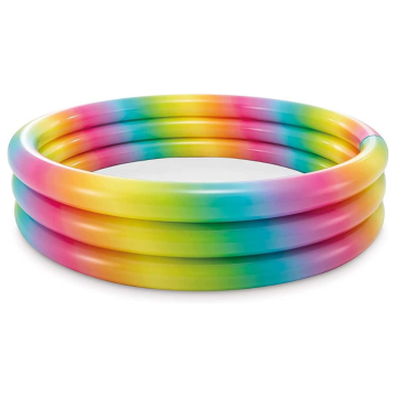 Piscina Gonfiabile 58449NP Arcobaleno D.168 Cm H 40 Bambini Giardino 3 Anelli