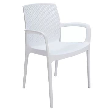 Poltrona Da Giardino BOHEME Sedia In Polipropilene Bianco