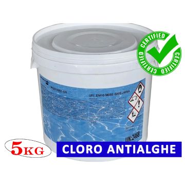 Cloro in Pastiglie per Pulizia Acqua Piscina MULTIFUNZIONE 6 Azioni 5kg 200g Polifunzione