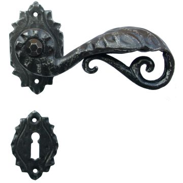 Maniglia Rustica per Porta in ferro battuto Galbusera Art.15 Nero Antico