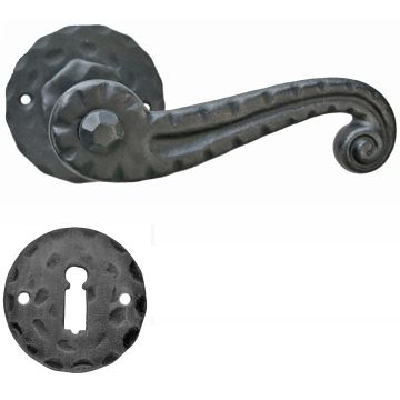 Maniglia Rustica per Porta in ferro battuto Galbusera Art.25 Nero Antico