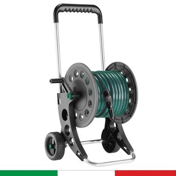 Carrello Avvolgitubo Made In Italy Aquaviva 60 Mt In Plastica Resistente