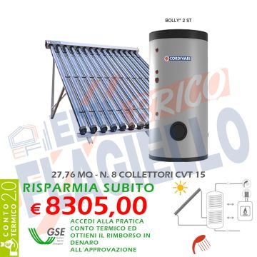 Pannello Solare Cordivari B2 CVT 1500 8X15 Collettori Sottovuoto Circolazione Forzata