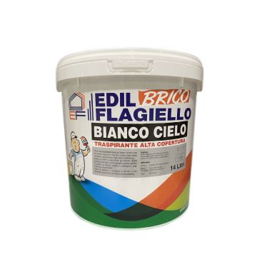 Pittura Bianca Traspirante EDIL FLAGIELLO BIANCO CIELO 14 lt. Alta Copertura
