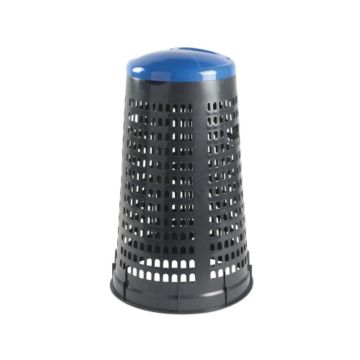 Trespolo Portasacco 110 Litri Cestino Rifiuti Grigio-Blu Da Esterno