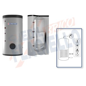 Cordivari Bollitore Polywarm Bolly 1 AP WB da 150 a 500 con 1 Scambiatore Fisso per produzione di Acqua Calda Sanitaria a Coibentazione Rigida