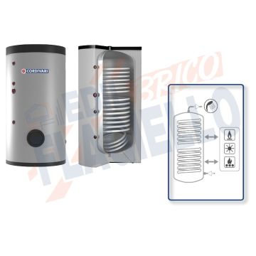 Cordivari Bollitore Polywarm Bolly 2 ST WC da 800 a 1500 con 2 Scambiatori Fissi per produzione di Acqua Calda Sanitaria a Coibentazione Morbida Smontabile
