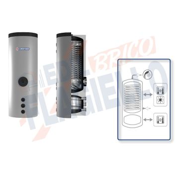 Cordivari Bollitore Polywarm Bolly HY da 300 a 500 con 1 Scambiatore Fisso per produzione di Acqua Calda Sanitaria e Volano Termico per Pompa di Calore a Coibentazione Rigida