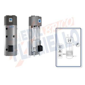 Cordivari Bollitore Bollyterm HP1 da 200 a 300 Scaldacqua con Pompa di Calore Integrata e Scambiatore Integrativo Universale per produzione di Acqua Calda Sanitaria a Coibentazione Rigida