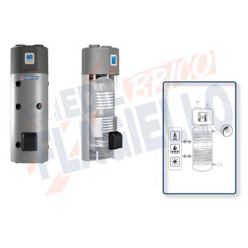 Cordivari Bollitore Bollyterm HP2 300 Scaldacqua con Pompa di Calore Integrata e 2 Scambiatori Integrativi Universali per produzione di Acqua Calda Sanitaria a Coibentazione Rigida