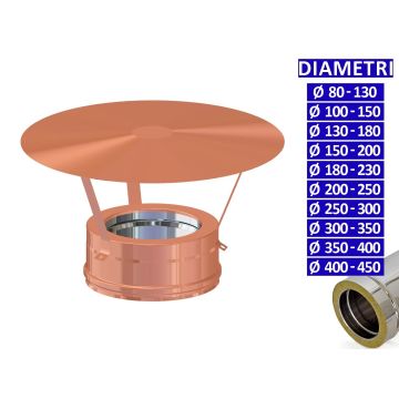 ALLINOX Terminale Cinese Doppia Parete In Rame Canna Fumaria Comignolo Coibentato