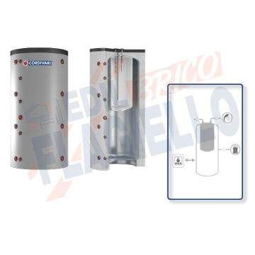 Cordivari Termoaccumulatore Combi 1 WB da 500 a 2000 per accumulo di Acqua di Riscaldamento e produzione di Acqua Calda Sanitaria in Polywarm a Coibentazione Rigida