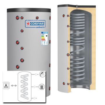 Cordivari Termoaccumulatore ECO COMBI 1 VC 800 a 2000 MORBIDA scambiatore corrugato acciaio inox