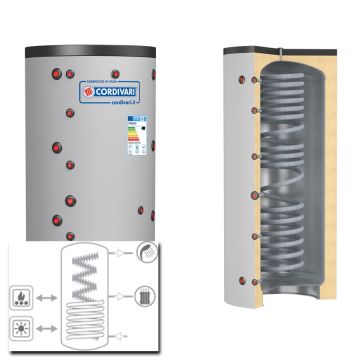 Cordivari Termoaccumulatore ECO COMBI 2 VB 500 a 2000 RIGIDA 1 Scambiatore Fisso