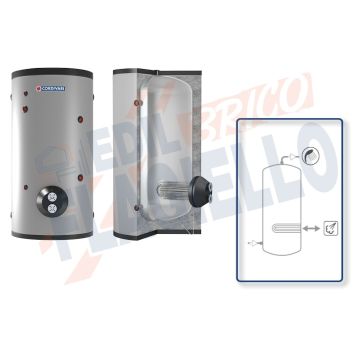 Cordivari Bollitore Polywarm Extra 1 Vapore WXB da 500 a 2000 con 1 Scambiatore Estraibile in Acciaio INOX 316L per produzione di Acqua Calda Sanitaria a Coibentazione Rigida