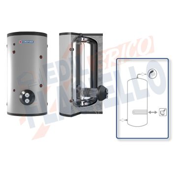 Cordivari Bollitore Extra 1 Vapore XXC da 800 a 5000 in Acciaio Inox 316L con 1 Scambiatore Estraibile a Vapore in Acciaio Inox 316L per produzione di Acqua Calda Sanitaria a Coibentazione Morbida Smontabile