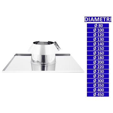 ALLINOX Faldale Piano Canna Fumaria Base Acciaio Inox Per Tetto