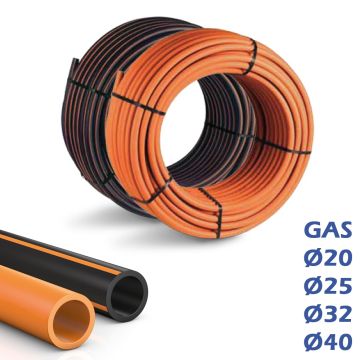 Tubo Gas Polietilene SDR11 Rotolo Gasdotto PE100 Certificato