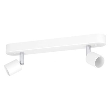 Faretto Barra 2 Luci GU10 Bianco Cromo Orientabile Moderno 74004