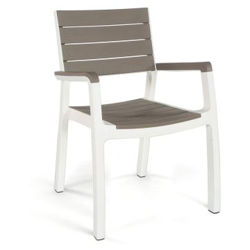 Sedia Da Esterno KETER HARMONY White/Cappuccino Con Braccioli
