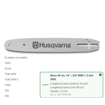 LAMA PER MOTOSEGA ORIGINALE HVA 16" P 3/8 L RT