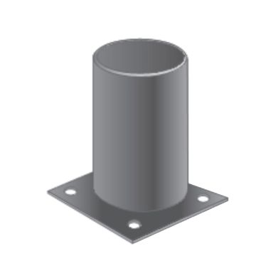 Portapilastro a Bicchiere Staffa Tonda D.80 Ancoraggio 140x140