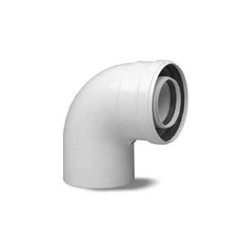 Curva 90° Coassiale 60-100 mm Tubo Canna Fumaria In Plastica PPs