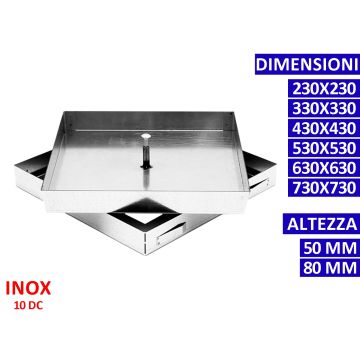 ALLINOX Sigillo Chiusino Pozzetto Riempimento Leggero Acciao INOX 10DC H50 e H80 VARIE MISURE