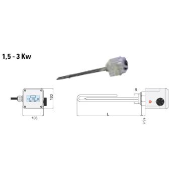 Resistenza Elettrica Riscaldatori Cordivari 1,5 2 3 kW Pannelli Solari Circolazione Forzata