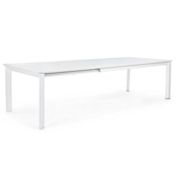 Tavolo In Alluminio Da Esterno BIZZOTTO KONNOR 200/300X110 Bianco Allungabile