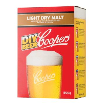 Intensificatore Coopers LIGHT DRY MALT birra artigianale 500g schiuma corposità zucchero