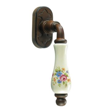 Maniglia Martelline su Placca DK con Porcellana Galbusera Art.2605