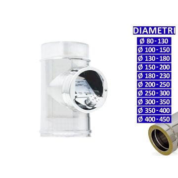 ALLINOX Modulo Doppia Parete Con Regolatore Tiraggio Automatico Canna Fumaria Acciaio Inox