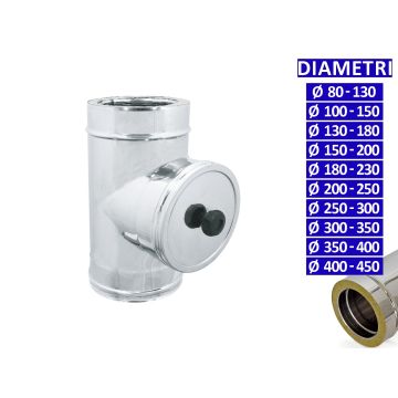 ALLINOX Modulo Ispezione Doppia Parete Canna Fumaria Coibentata Acciaio Inox