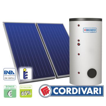 Pannello Solare Sistema Termico Circolazione Forzata Cordivari B2 150 1x2,5 Acqua Calda Sanitaria E Riscaldamento Tetti A Falda Piani Incasso E Parete