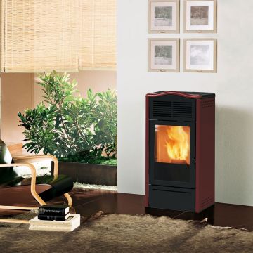Stufa a Pellet 6,9 Kw ITALIANA CAMINI YULIA Ad Aria Programmabile