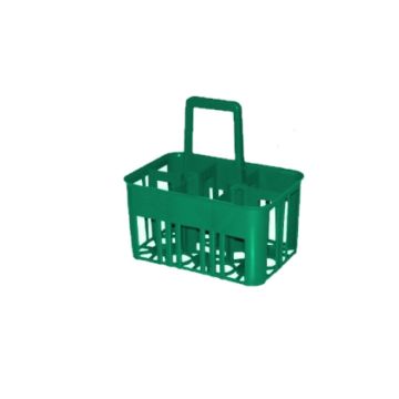 Cestello Portabottiglie 6 Posti Verde Trasporto Bottiglie