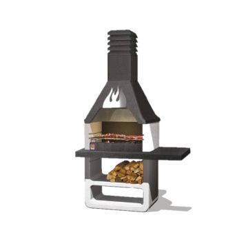 Barbecue a Legna in Calcestruzzo Sarom Prometeo Griglia 67x40 in Muratura