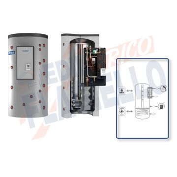 Cordivari Termoaccumulatore Puffermas 2 CTS B da 500 a 1500 per accumulo di Acqua di Riscaldamento a Caricamento Termico Superiore e produzione di ACS con modulo MACS 70kW esterno con Scambiatore a Piastre e 1 Scambiatore Fisso a Coibentazione Rigida