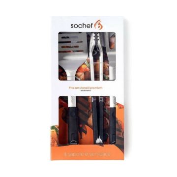 Set Tris Utensili Barbecue Tris SOCHEF Accessori Premium 