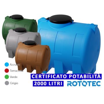 Serbatoio Da Esterno Rototec CISTERNA 2000 LT Polietilene Stoccaggio Acqua