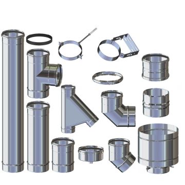Canna Fumaria Tubi Acciaio Inox Ø80 a Ø150 Stufe e Camini