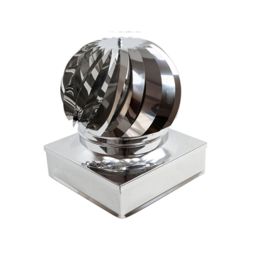 Terminale Eolico Acciaio Zincato Canna Fumaria Cappello Base Quadra